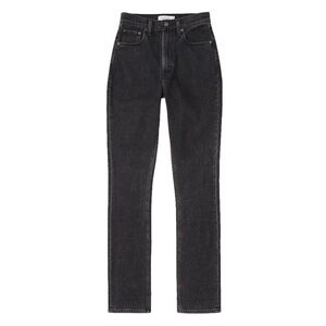Abercrombie & Fitch Ultra High Rise 90s Slim Straight Jean in Black (31)